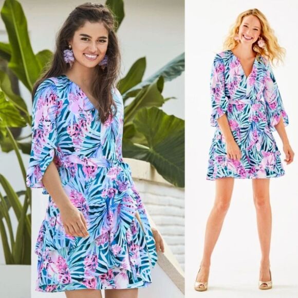 LILLY PULITZER LAEDA STRETCH DRESS NWOT SIZE XXS preppy cruise resort boho - Picture 1 of 9